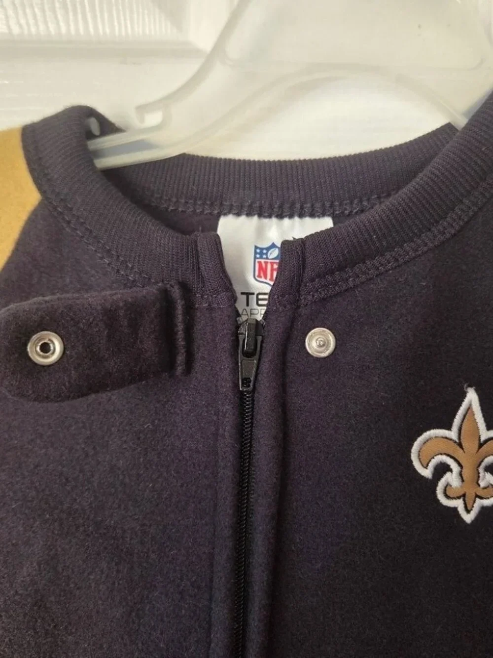 New Orleans Saints Fleece PJs 3T, 4T Sleep One Piece Gold, Black NWT Football